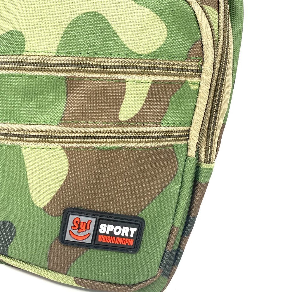 Men's Messenger Bag MB605 Poly Sport 3 Zip Pocket Cellphone Pouch Camo Militar - Picture 2 of 4